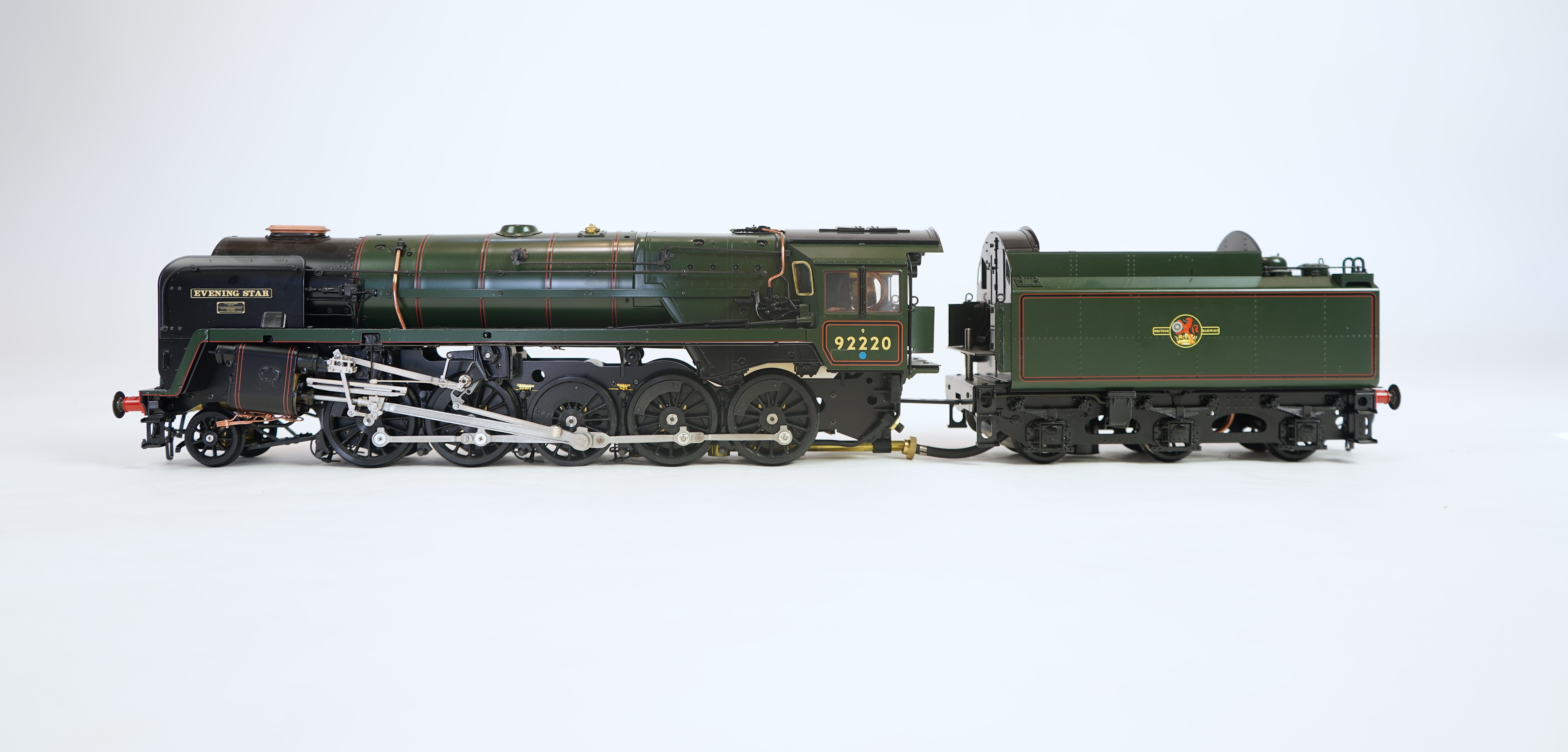 A Gauge One Aster Hobbies live steam BR Class 9F, 2-10-0 tender locomotive, Evening Star 92220, the factory ‘Built Up’ version, spirit fired working two cylinder motion, with assembly instructions, operating instructions